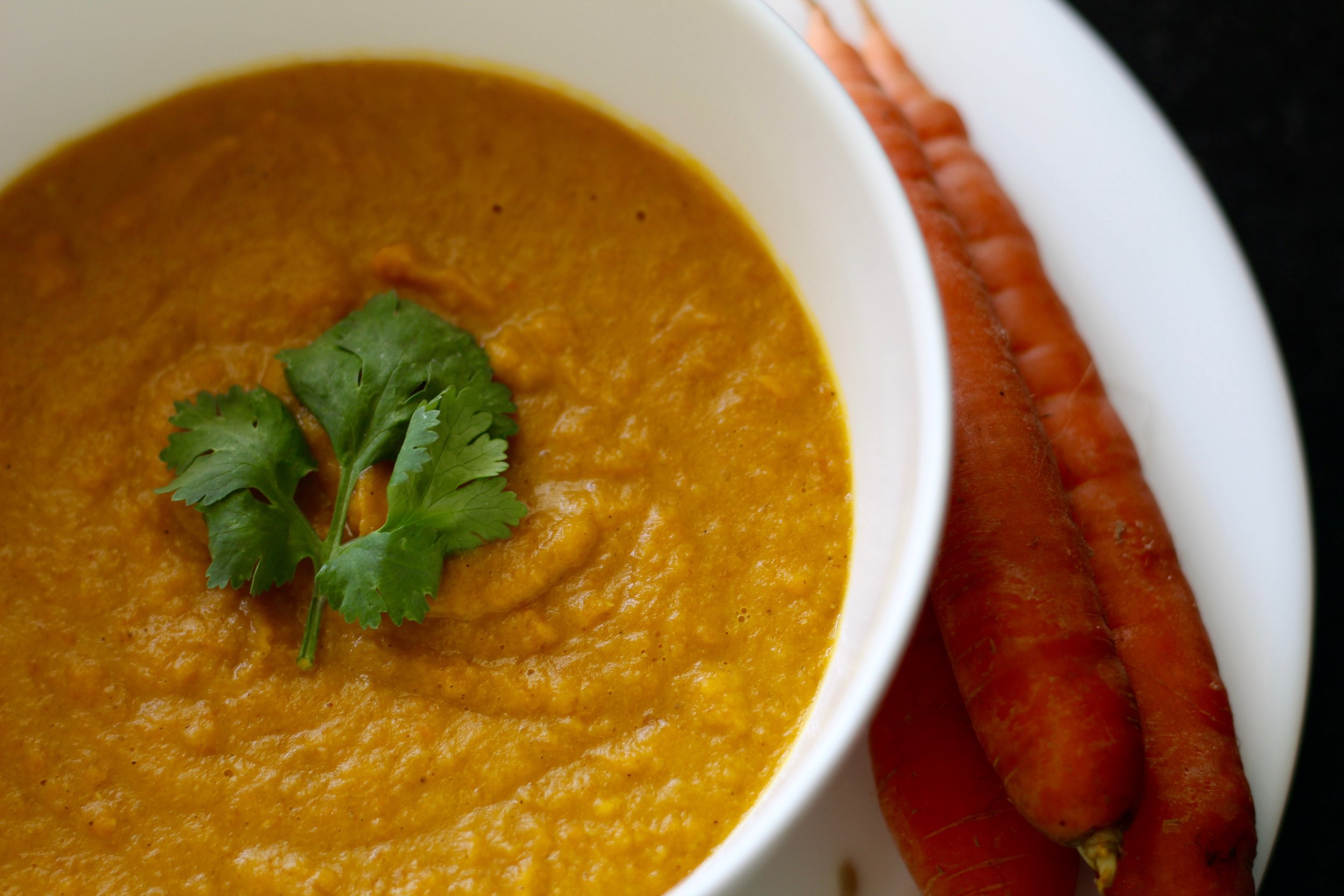 Roasted Carrot Lentil Soup